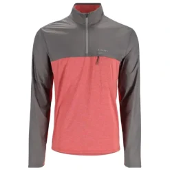 Simms SolarFlex Wind Half Zip Shirt Cutty Red Htr/Steel - Your Premium Fishing Gear Store Rods Lines Baits Accessories* Fishing Line
