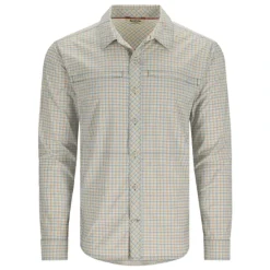 Simms Stone Cold LS Shirt Sun Glow/Storm Retro Plaid - Your Premium Fishing Gear Store Rods Lines Baits Accessories* Shop All