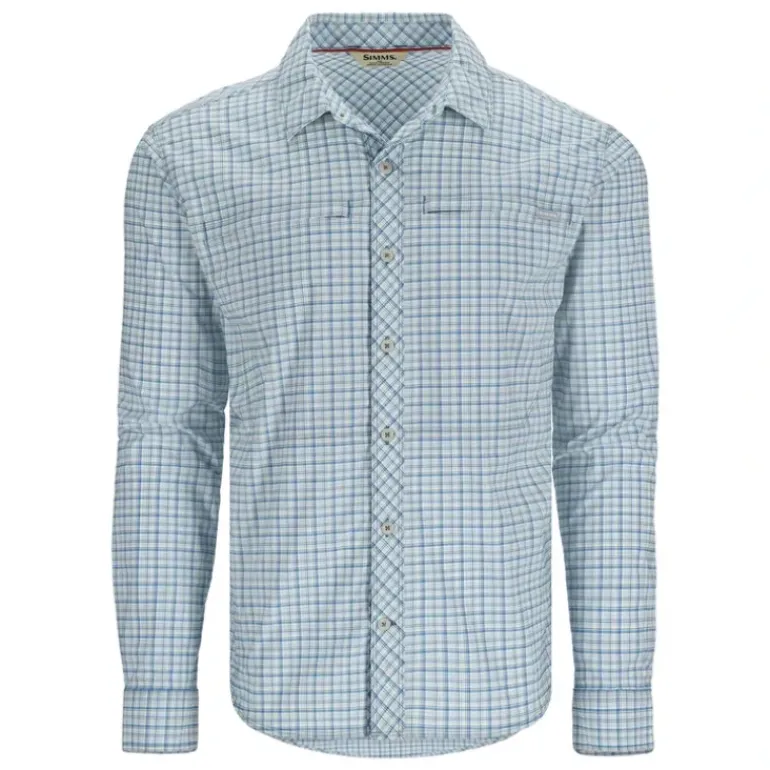 Simms Stone Cold LS Shirt Sky/Nightfall Retro Plaid - Your Premium Fishing Gear Store Rods Lines Baits Accessories* Shop All