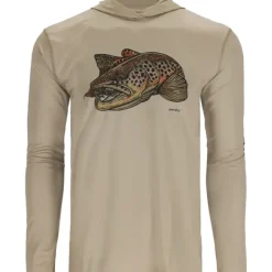 Simms Tech Hoody Artist Series Stone / Brown Trout Sale - Your Premium Fishing Gear Store Rods Lines Baits Accessories* Shop All