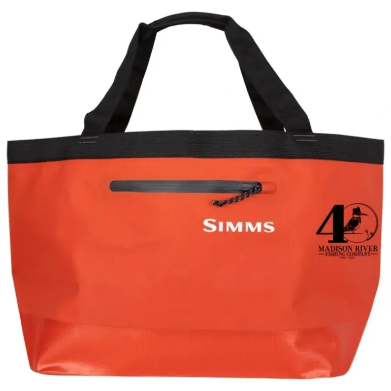 Simms 40th Logo Dry Creek Simple Tote - 50L Simms Orange - Your Premium Fishing Gear Store Rods Lines Baits Accessories* Shop All