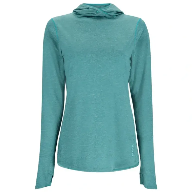 Simms Womens BugStopper SolarFlex Hoody Bluegrass Heather - Your Premium Fishing Gear Store Rods Lines Baits Accessories* Shop All
