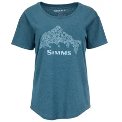 Simms Womens Floral Trout T-Shirt - Steel Blue Heather - Your Premium Fishing Gear Store Rods Lines Baits Accessories* Shop All