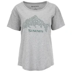 Simms Womens Floral Trout T-Shirt - Grey Heather - Your Premium Fishing Gear Store Rods Lines Baits Accessories* Shop All