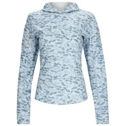 Simms Women's Simms Challenger Solar Hoody Ghost Camo Neptune - Your Premium Fishing Gear Store Rods Lines Baits Accessories* Shop All
