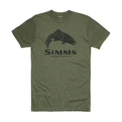 Simms Wood Trout Fill S/S T-Shirt - Military Heather - Your Premium Fishing Gear Store Rods Lines Baits Accessories* Shop All