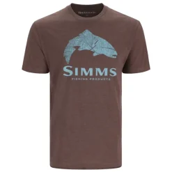 Simms Wood Trout Fill T-Shirt Brown Heather - Your Premium Fishing Gear Store Rods Lines Baits Accessories* Shop All