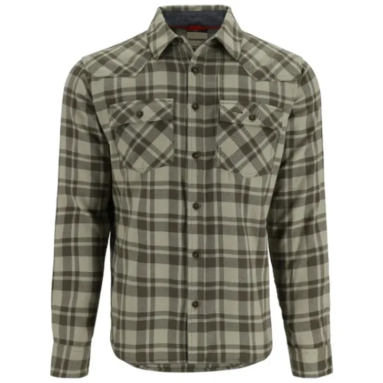 Simms Santee Flannel Pale Pine Shadow Box Plaid - Your Premium Fishing Gear Store Rods Lines Baits Accessories* Fishing Line