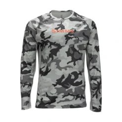 Simms SolarVent Crew - Woodland Camo Steel - Your Premium Fishing Gear Store Rods Lines Baits Accessories* Shop All