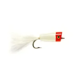 Skipping Bug Popper Red & White - Your Premium Fishing Gear Store Rods Lines Baits Accessories* Shop All