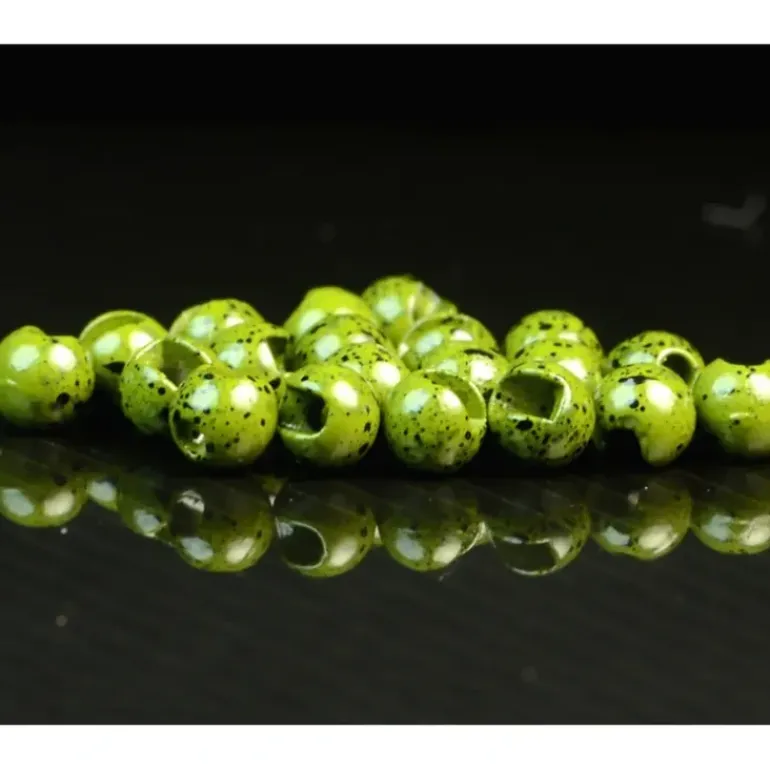 Slotted Tungsten Beads - Mottled Olive - Your Premium Fishing Gear Store Rods Lines Baits Accessories* Fishing Line