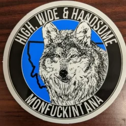 Statriot Designs High Wide & Handsome Grey Wolf Sticker - Your Premium Fishing Gear Store Rods Lines Baits Accessories* Shop All