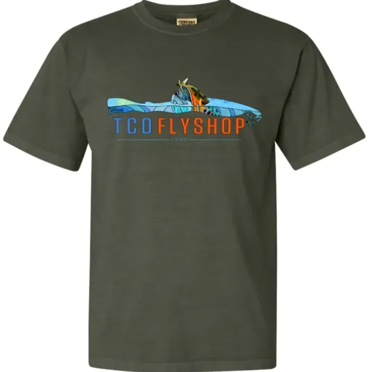 TCO Logo T-Shirt Deyoung Brown Trout Riser - Your Premium Fishing Gear Store Rods Lines Baits Accessories^ Store