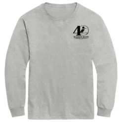 40th Logo w/40th Chest Logo & on Back L/S T-Shirt Ash - Your Premium Fishing Gear Store Rods Lines Baits Accessories^ Flash Sale