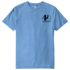 40th Logo w/40th Chest Logo & on Back T-Shirt Heather Powder Blue - Your Premium Fishing Gear Store Rods Lines Baits Accessories^ Hot