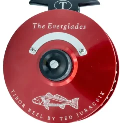 Tibor Everglades Reel Custom Red with Black with Redfish Engraving - Your Premium Fishing Gear Store Rods Lines Baits Accessories^ New