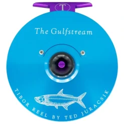 Tibor Gulfstream Reel Custom Aqua Frame, Jet Black Spool and Drag Knob, Violet Reel Foot and Stop Nut, Tarpon Engraving - Your Premium Fishing Gear Store Rods Lines Baits Accessories^ Hot