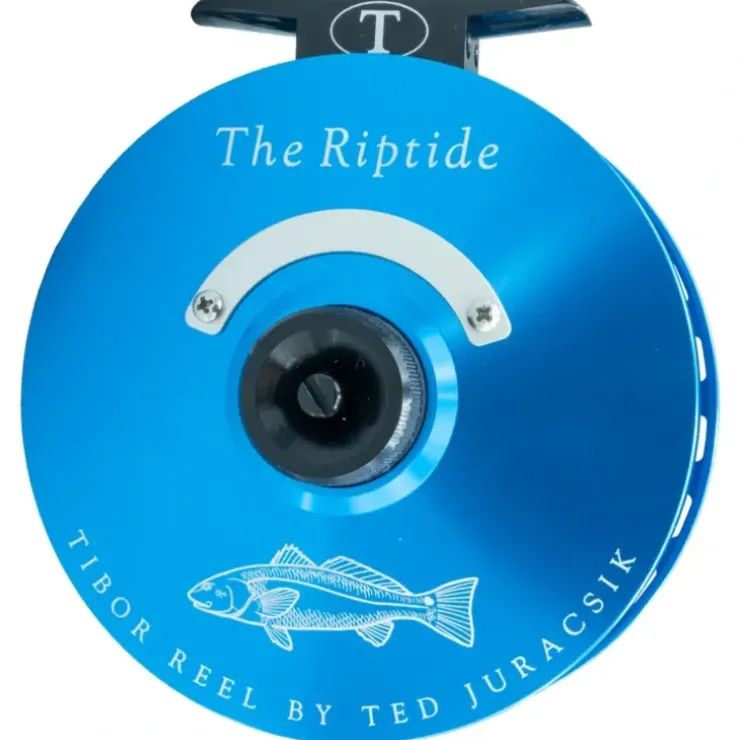 Tibor Riptide Reel Custom Aqua with Jet Black with Redfish Engraving - Your Premium Fishing Gear Store Rods Lines Baits Accessories^ New