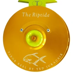 Tibor Riptide Reel Custom Sunset Orange Frame and Spool, Lemon Lime Reel Food and Drag Knob, Orange Stop Nut, Permit Engraving - Your Premium Fishing Gear Store Rods Lines Baits Accessories^ New