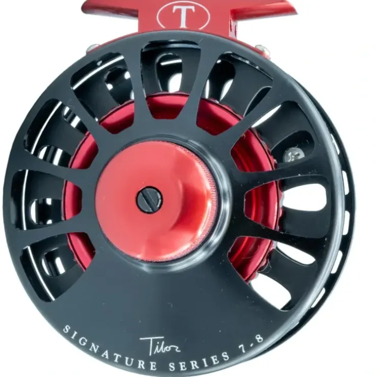 Tibor Signature Series Reel 7-8 Custom Frost Black with Red Hub - Your Premium Fishing Gear Store Rods Lines Baits Accessories^ Online