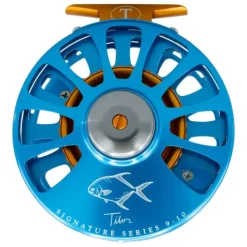 Tibor Signature Seris Reel 9-10 Custom Aqua Frame, Orange Hub, Graphite Drag Knob, Orange Reel Foot and Stop Nut, Permit Engraving - Your Premium Fishing Gear Store Rods Lines Baits Accessories^ Fashion