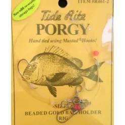 Tide Rite Hand Tied Beaded Gold Baitholder Porgy Rigs, Mustad Wide Gap - Your Premium Fishing Gear Store Rods Lines Baits Accessories^ Best
