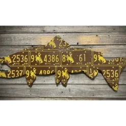 50" - 1968 Wyoming Brown Trout License Plate Art - Your Premium Fishing Gear Store Rods Lines Baits Accessories^ Shop